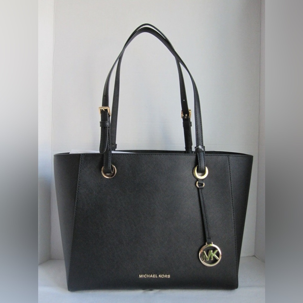 Michael Kors Walsh Medium Multifunction (MF) Saffiano Leather Tote - Black